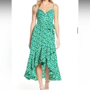 Eliza J midi floral wrap dress